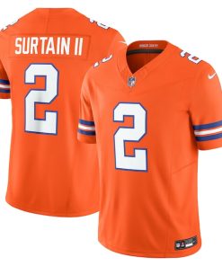 Patrick Surtain II Denver Broncos Nike Alternate Mile High Collection 1977 Throwback Vapor F.U.S.E. Limited Jersey - Orange