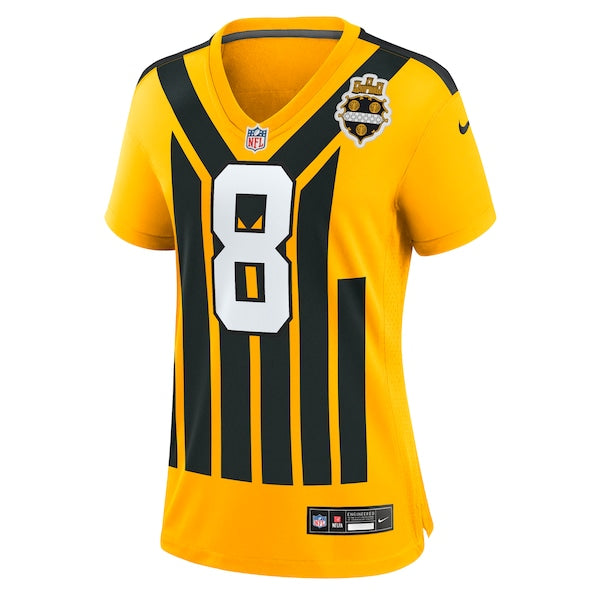 Aaron Rodgers Pittsburgh Steelers Nike Women's Alternate 1933 Throwback Game Jersey - Gold/Black - Image 4