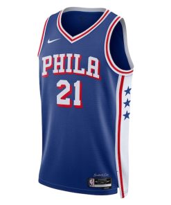 Alternative view of Joel Embiid Philadelphia 76ers Nike Unisex Swingman Jersey - Icon Edition - Royal/White