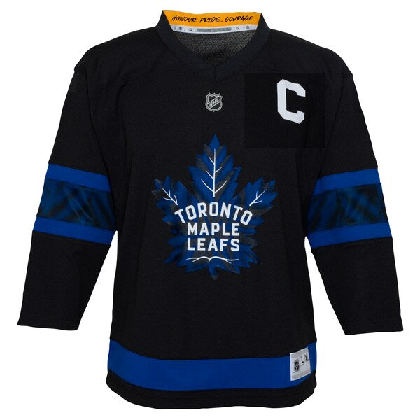 Auston Matthews Toronto Maple Leafs Youth Alternate Replica Player Jersey - Black/Blue - Image 3