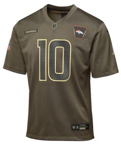 Alternative view of Bo Nix Denver Broncos Nike Youth 2025 Salute to Service Game Jersey - Olive