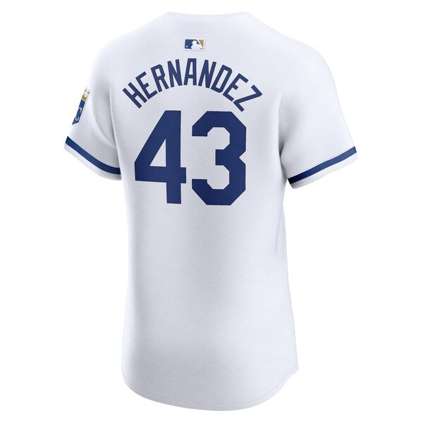 Carlos Hern¨¢ndez Kansas City Royals Nike Home Elite Player Jersey - White - Image 3