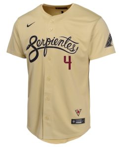 Alternative view of Ketel Marte Arizona Diamondbacks Nike Youth City Connect Limited Player Jersey - Sand