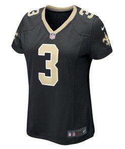 Alternative view of Jake Haener New Orleans Saints Nike Women's Team Game Jersey -  Black
