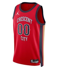 Alternative view of New Orleans Pelicans Jordan Brand Unisex Swingman Custom Jersey - Red - Statement Edition