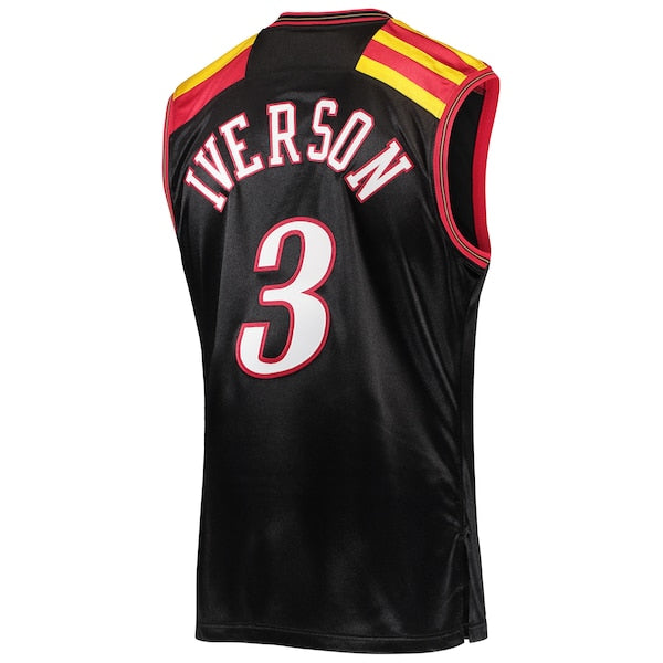 Allen Iverson Philadelphia 76ers 2006 Hardwood Classics Authentic Jersey - Black/Red/White - Image 3