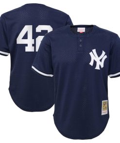 Mariano Rivera New York Yankees Youth Cooperstown Collection?Mesh Batting Practice Jersey - Navy