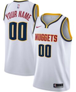 Alternative view of Denver Nuggets Nike Swingman Custom Jersey - Association Edition - White/Navy
