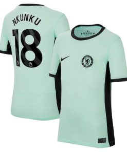 Christopher Nkunku Chelsea Nike Youth 2023/24 Third Stadium Replica Player Jersey - Mint