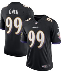 Alternative view of Odafe Oweh Baltimore Ravens Nike Vapor Limited Jersey - Black/Purple