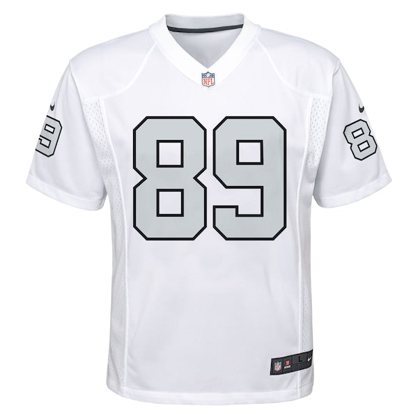 Brock Bowers Las Vegas Raiders Nike Youth Alternate Game Jersey - White - Image 2