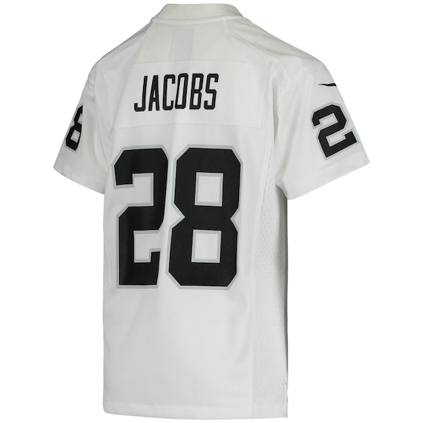 Josh Jacobs Las Vegas Raiders Nike Youth Game Jersey - White - Image 3