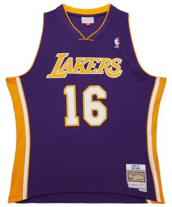 Alternative view of Pau Gasol Los Angeles Lakers  2009/10 Hardwood Classics Swingman Jersey - Purple