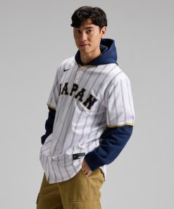 Alternative view of Japan Baseball Nike 2026 World Baseball Classic Home Stadium Jersey - White/Navy