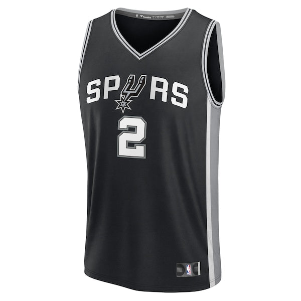 Dylan Harper San Antonio Spurs 2025 NBA Draft First Round Pick Fast Break Replica Jersey - Icon Edition - Black - Image 2