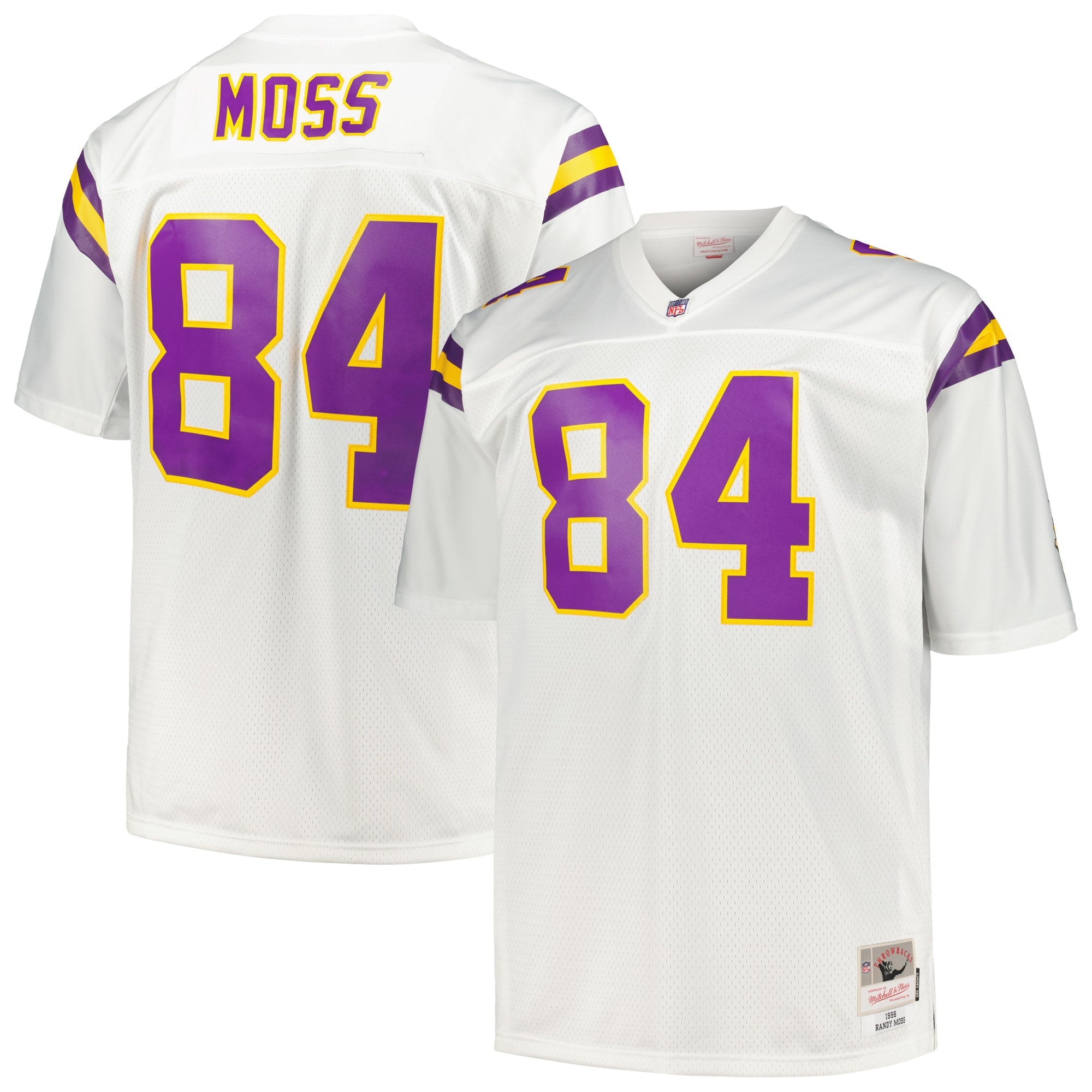 Randy Moss Minnesota Vikings Big & Tall 1998 Retired Player Replica Jersey - Purple/White - Image 8