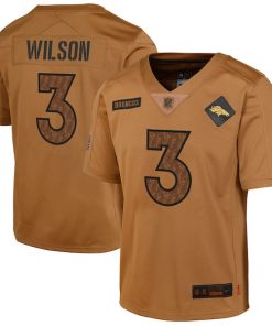 Russell Wilson Denver Broncos Nike Youth 2023 Salute To Service Limited Jersey - Brown