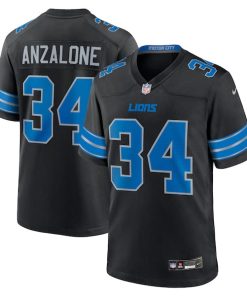 Alex Anzalone Detroit Lions Nike 2nd Alternate Game Jersey - Black/Blue