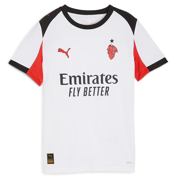 AC Milan Puma Youth 2025/26 Replica Jersey - White/Yellow - Image 3