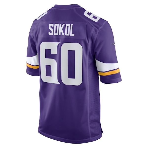Josh Sokol Minnesota Vikings Nike Home Game Player Jersey - Purple - Image 3