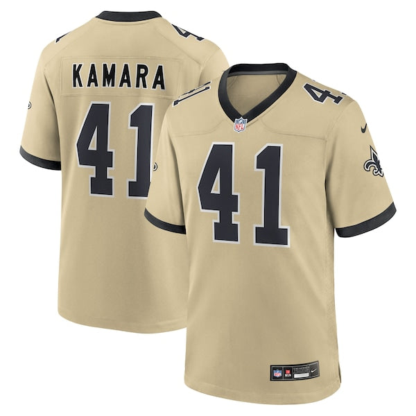 Alvin Kamara New Orleans Saints Nike Youth Gameday Golds Alternate Game Player Jersey - Gold/Black/White - Image 2
