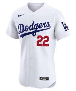 Alternative view of Clayton Kershaw Los Angeles Dodgers Nike Home Elite Player Jersey - White