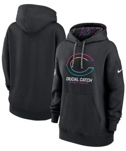 Chicago Bears Nike Women's 2024 NFL Crucial Catch Club Pullover Hoodie - Black