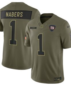 Malik Nabers New York Giants Nike 2025 Salute to Service Limited Jersey - Olive