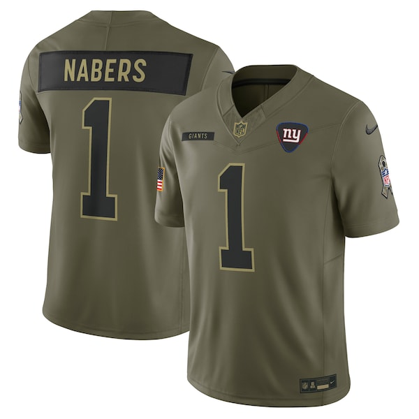 Malik Nabers New York Giants Nike 2025 Salute to Service Limited Jersey - Olive