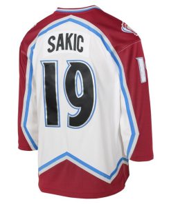 Alternative view of Joe Sakic Colorado Avalanche Youth 2000 Blue Line Player Jersey - White