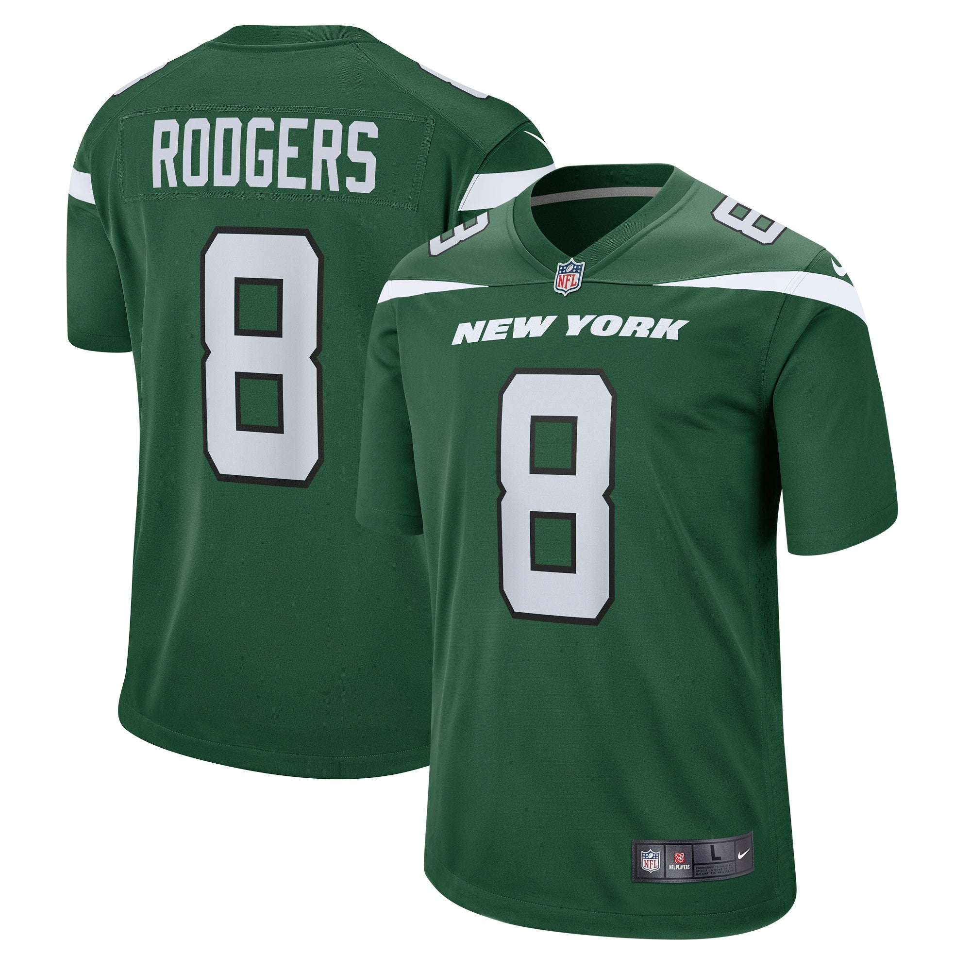 Aaron Rodgers New York Jets Nike Youth Game Jersey - Black/Green/White - Image 5