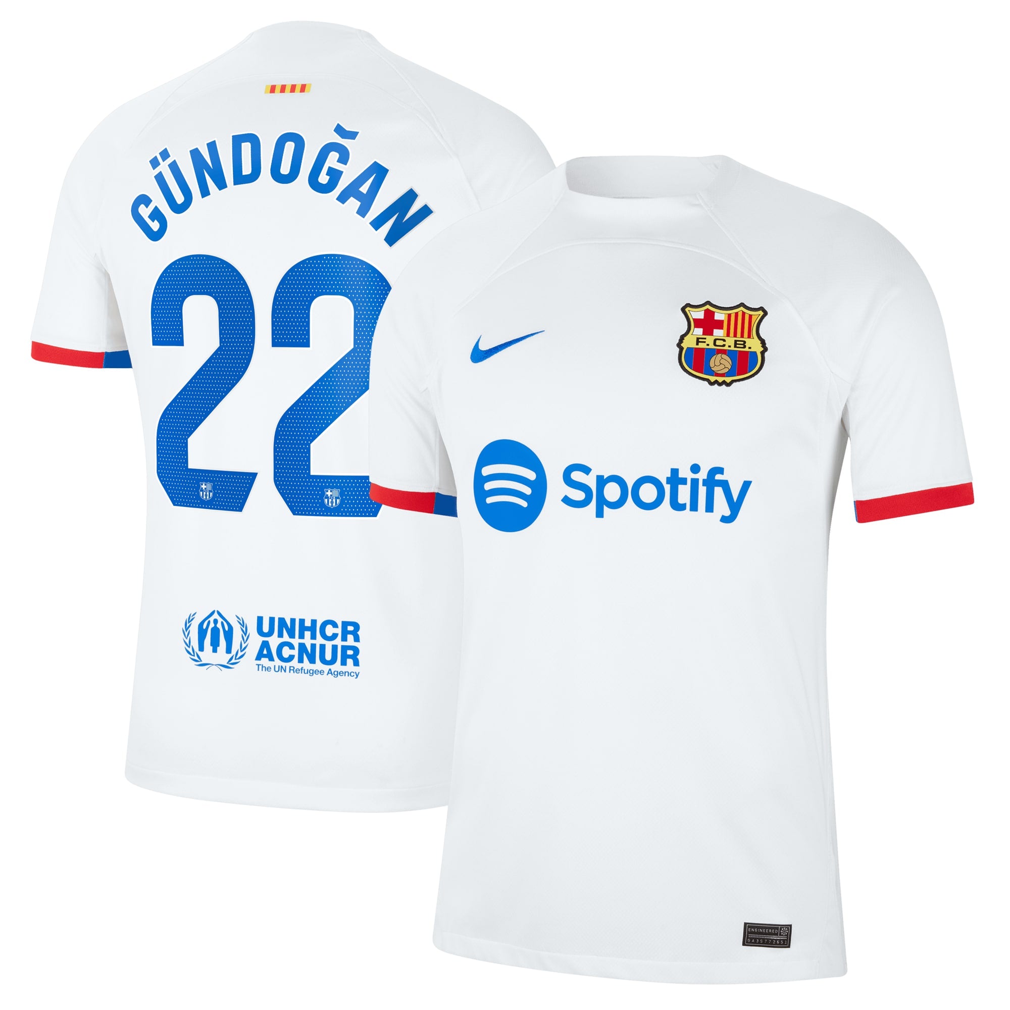 Ilkay G¨¹ndogan Barcelona Nike 2023/24 Home Stadium Replica Player Jersey - Royal/Aqua/White - Image 7