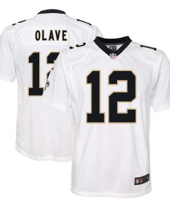 Alternative view of Chris Olave New Orleans Saints Nike Youth Gameday Golds Alternate Game Player Jersey - Gold/White