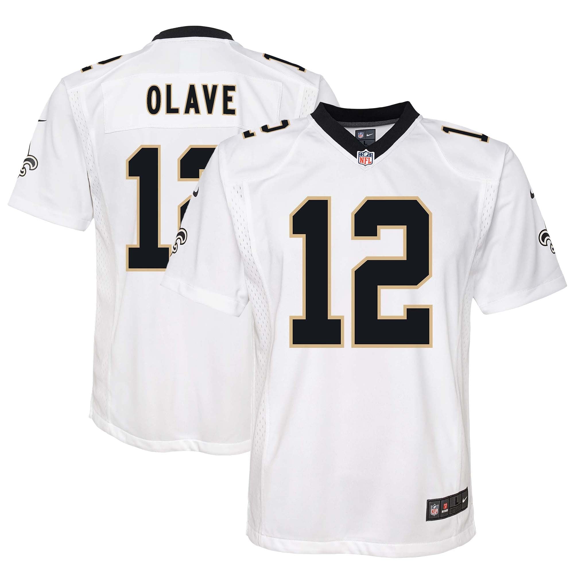 Chris Olave New Orleans Saints Nike Youth Gameday Golds Alternate Game Player Jersey - Gold/White - Image 2