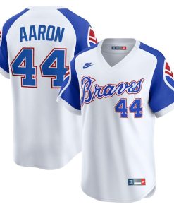 Hank Aaron Atlanta Braves Nike Throwback Cooperstown Collection Limited Jersey - White