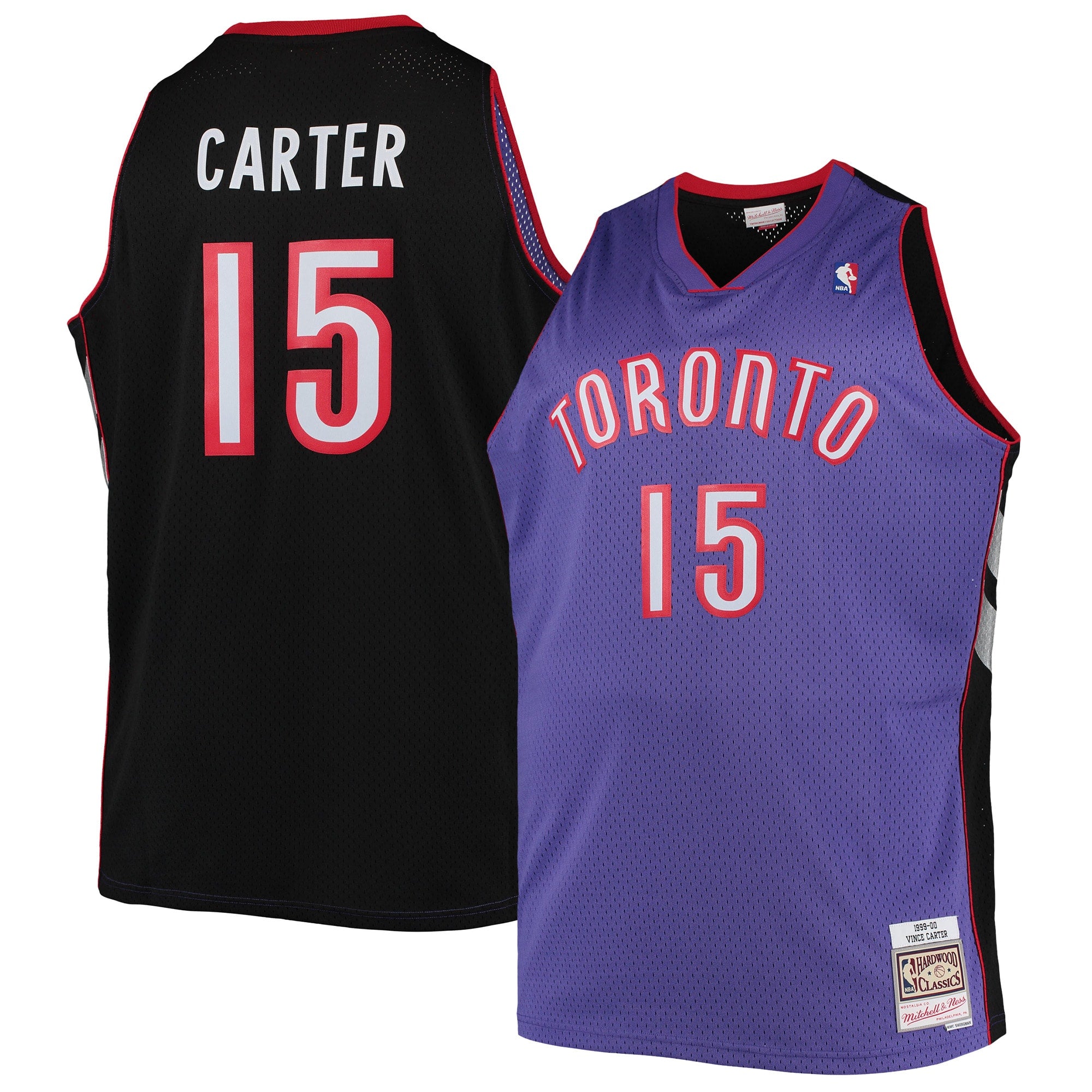 Vince Carter Toronto Raptors 1998/99 Big & Tall Hardwood Classics Swingman Jersey - White/Purple - Image 5