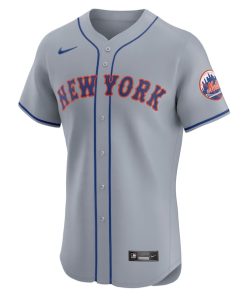 Alternative view of New York Mets Nike Road Vapor Premier Elite Patch Jersey - Gray