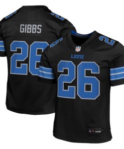 Alternative view of Jahmyr Gibbs Detroit Lions Nike Youth Alternate Player Game Jersey - Black