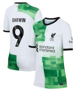 Darwin N¨²?ez Liverpool Nike Youth 2023/24 Away Replica Jersey - White