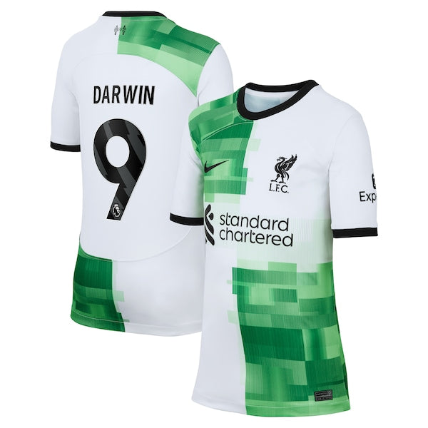 Darwin N¨²?ez Liverpool Nike Youth 2023/24 Away Replica Jersey - White