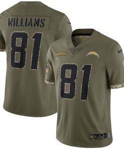 Mike Williams Los Angeles Chargers Nike 2022 Salute To Service Limited Jersey - Olive