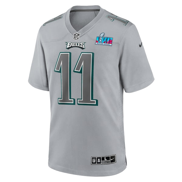 A.J. Brown Philadelphia Eagles Nike Super Bowl LVII Patch Atmosphere Fashion Game Jersey - Gray - Image 2