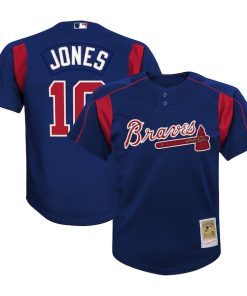 Chipper Jones Atlanta Braves  Youth Cooperstown Collection?Mesh Batting Practice Jersey - Navy