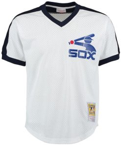 Alternative view of Carlton Fisk Chicago White Sox Cooperstown Mesh Batting Practice Jersey - White