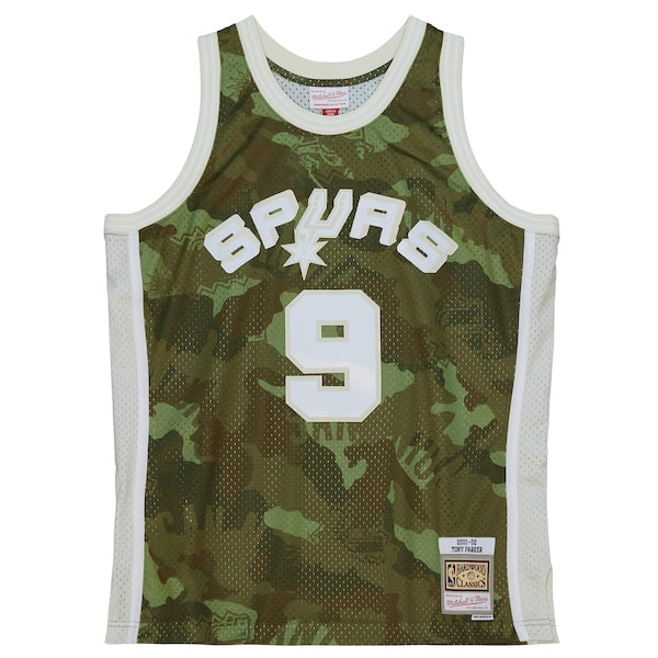 Tony Parker San Antonio Spurs Hardwood Classics 2000/01 Ghost Green Swingman Jersey - Camo - Image 2