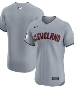 Alternative view of Cleveland Guardians Nike Alternate Vapor Premier Elite Patch Jersey - Gray