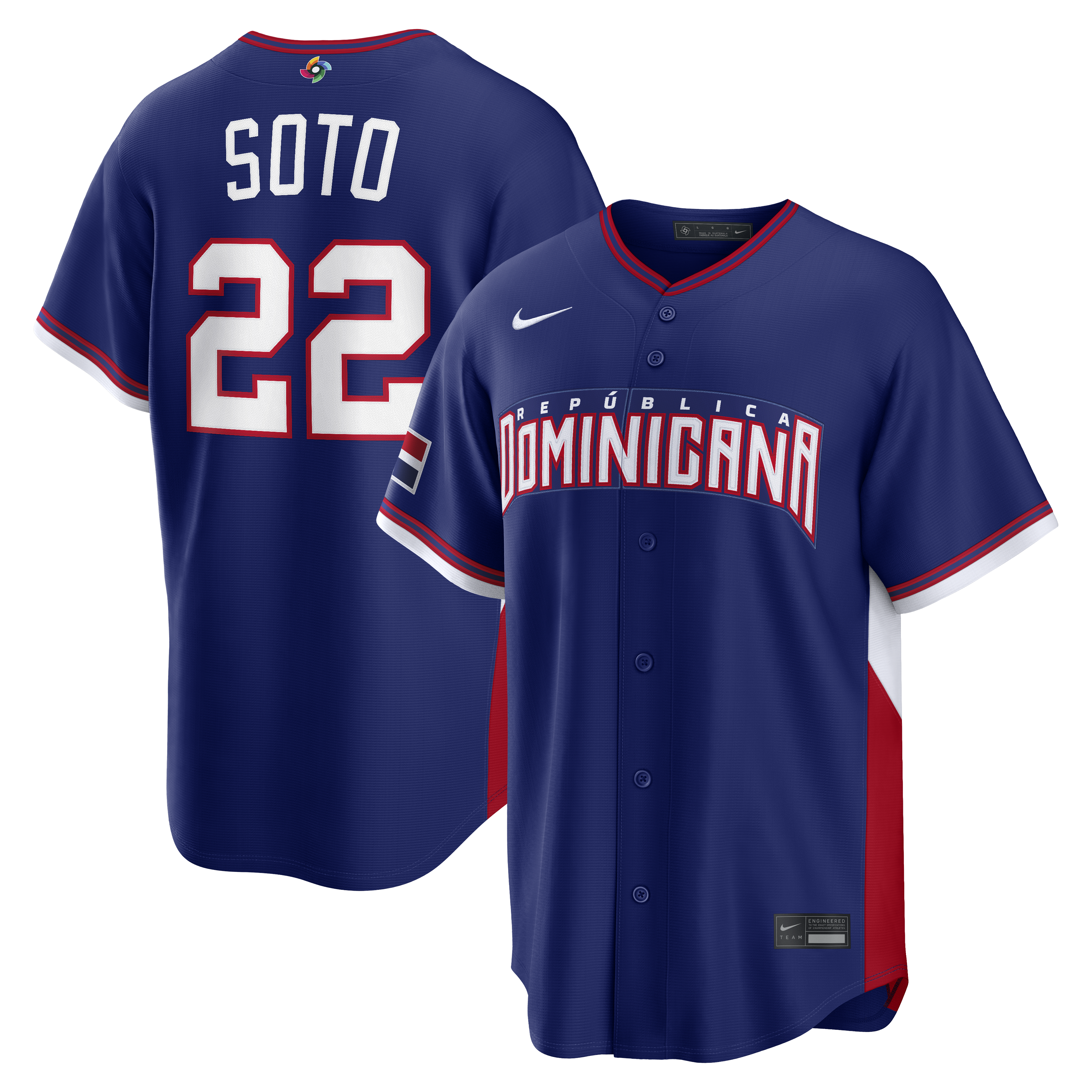 Juan Soto Dominican Republic Baseball Nike 2026 World Baseball Classic Home Stadium Jersey - White/Royal - Image 6