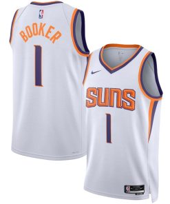 Alternative view of Devin Booker Phoenix Suns Nike Unisex Swingman Jersey - Association Edition - White/Purple