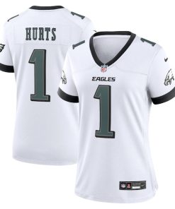 Jalen Hurts Philadelphia Eagles Women's Nike Game Jersey - White/Black/Green/Kelly Green