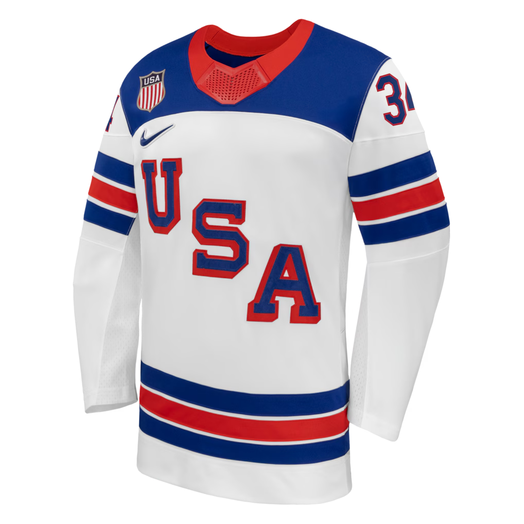 Auston Matthews USA Hockey Nike 2026 Away Replica Jersey - White - Image 2